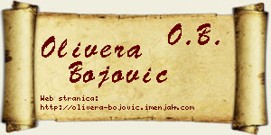 Olivera Bojović vizit kartica